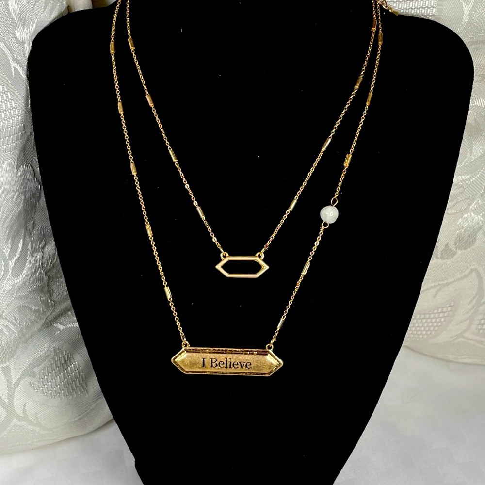 New! “I Believe” 2 Necklace Set